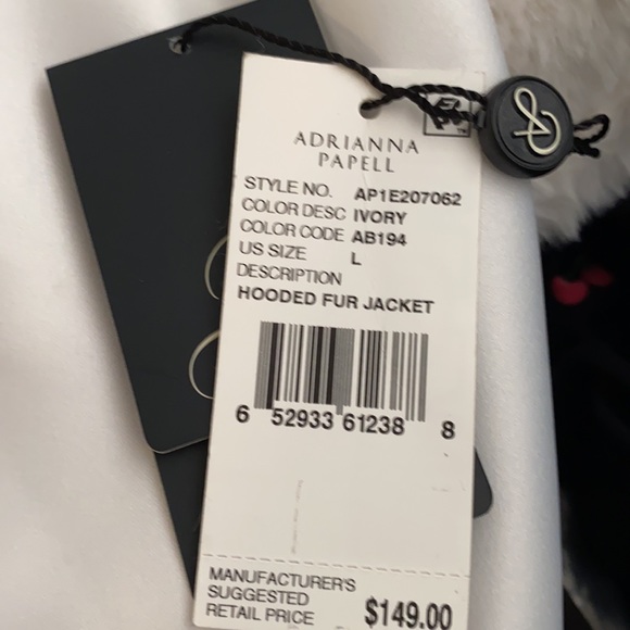 Adrianna papell faux-fur hooded bolero jacket - Picture 4 of 4